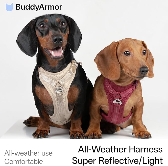 All-Weather No Pull Dog Harness Reflective Vest Harness QR Code Anti-Lost Adjustable Quick-Release Buckle Soft Padded Breathable Harness for Small Medium Large Dog (Super Reflect-Black, M)