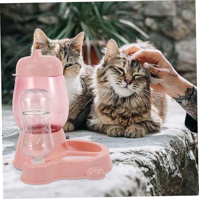 Kisangel 1pc Automatic Pet Feeder and Water Dispenser Dual Function Bowl Non-Spill Design Use Practical for