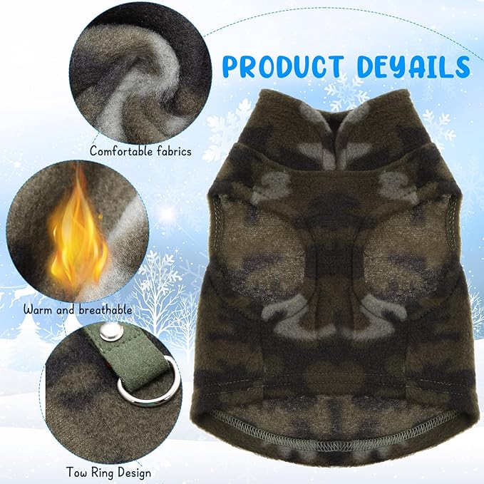 Reginary 10 Pack Large Dog Sweaters Fleece Pet Dog Clothes with Leash Ring Soft Warm Winter Puppy Plaid Shirt(Bright)