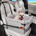 Dog Car Seat for Small Dogs,PU Leather Pet Car Seat Boosters,Puppy Cat Carseats with Washable Removable Cover(Grey, Small)