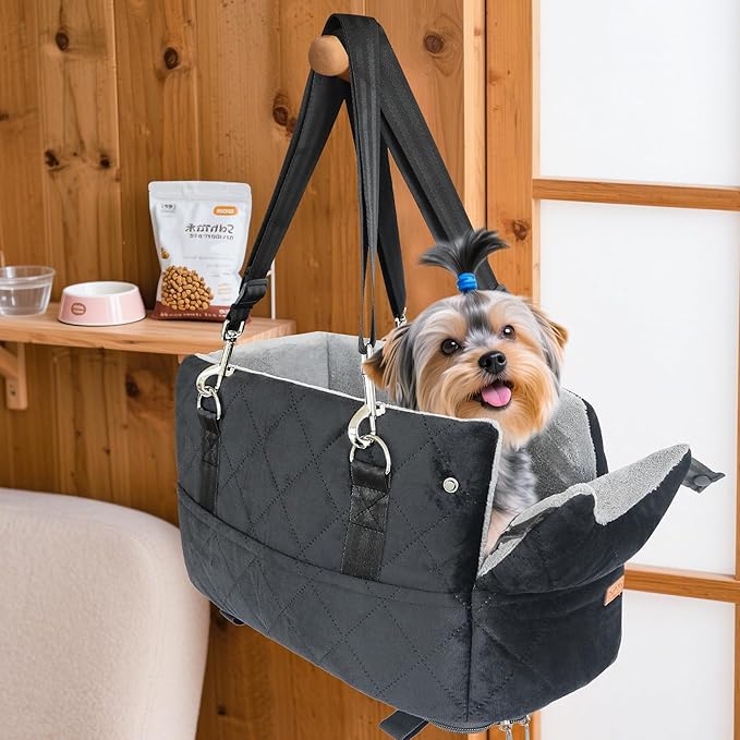 Center Console Dog Car Seats for Small Dogs Cats with Adjustable Safety Belt Multipurpose Pet Booster Seat for Car,Travel,Shopping,Camping with Your Furry Friends