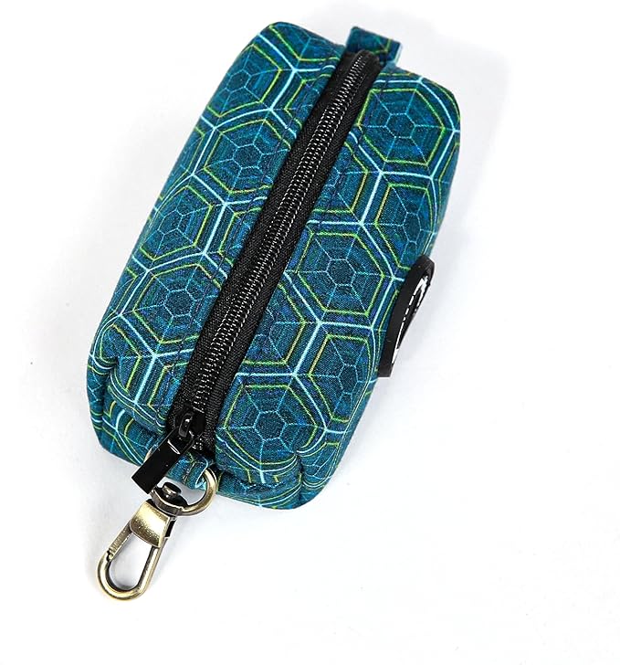 Organic Cotton Dog Poop Bag Holder for Leash Brass Hardware Waste Bag Dispenser Pet Waste Management Solution