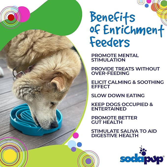 SodaPup Baja eTray – Durable Enrichment Feeder Made in USA from Non-Toxic, Pet-Safe, Food Safe Material for Mental Stimulation, Calming, Slowing Down Eating, Healthy Digestion, & More