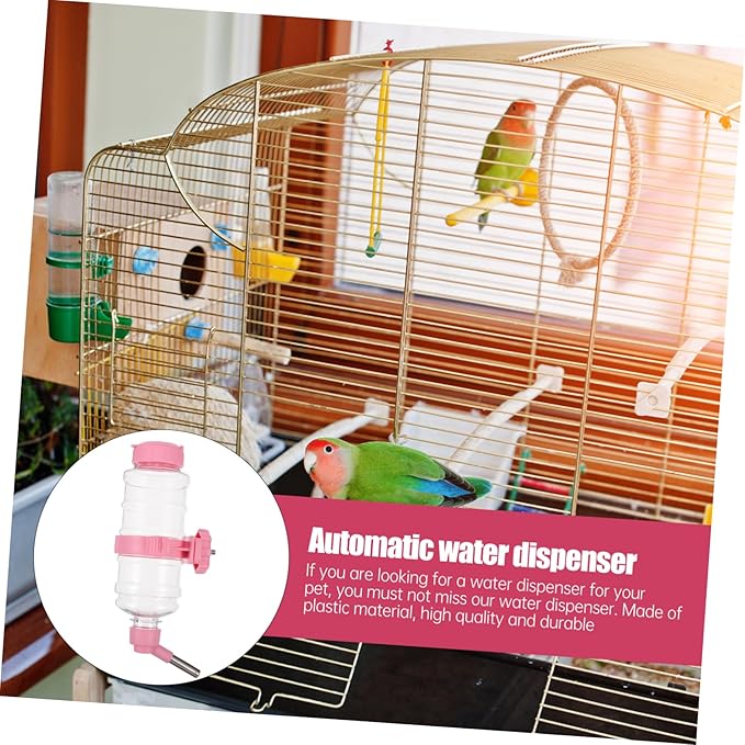 HANABASS Automatic Pet Water Feeder 473ml Capacity Pink Rabbit Cat Drink Dispenser