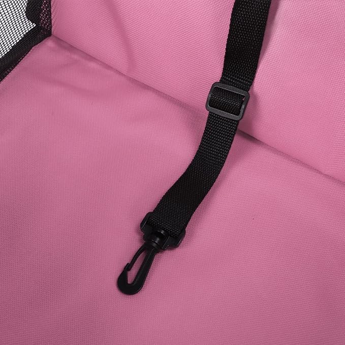 Stable Dog Car Seat, Portable Pet Booster Car Seat with Safety Leash, Waterproof Breathable Prevent Slip Dog Car Basket for Puppy Cat, Car Pet Supplies (Pink)