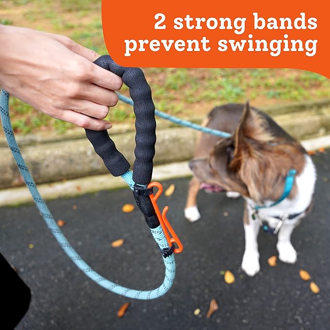 GENTLE CREATURES Poo Buddy - No Swinging Dog Poop Bag Holder For Leash - Hands Free Dog Waste Clip For Hiking - Leash Attachment