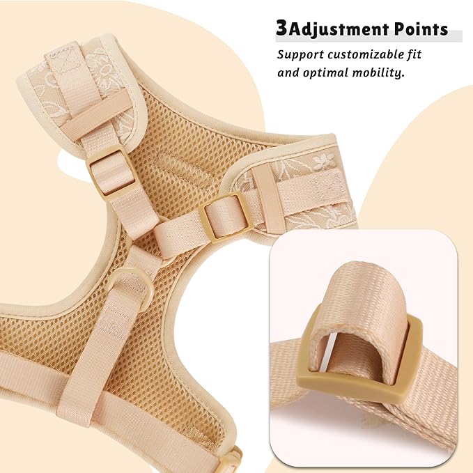 No Pull Dog Vest Harness for Small&Medium Dogs, Side Clip Adjustable Pet Vest, Soft Breathable, Fashion Dog Harnesses for Walking, Running, Shopping (Nude, S)