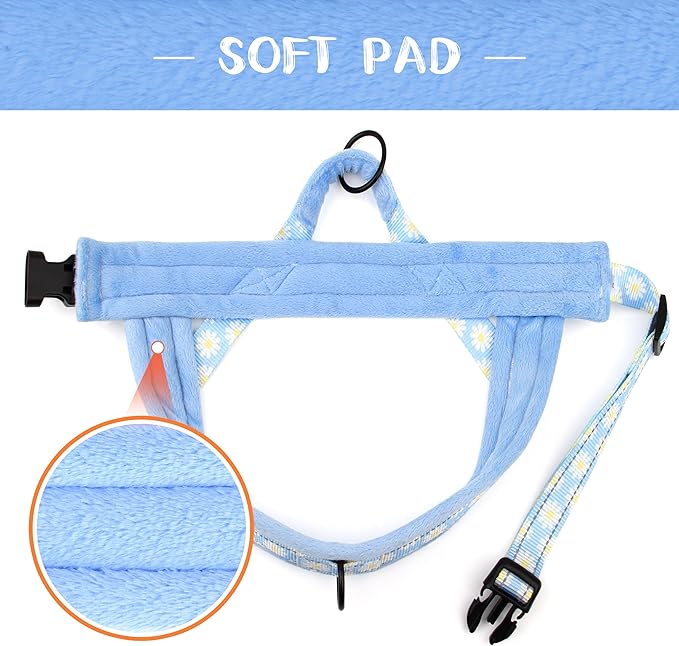 Didog No Pull Dog Harness with Soft Padded, Easy Walk Dog Harness with Quick Release Buckle, Adjustable & Reflective Pet Harness with Soft Padded for Medium Dogs (M:Chest 22-26", Blue)