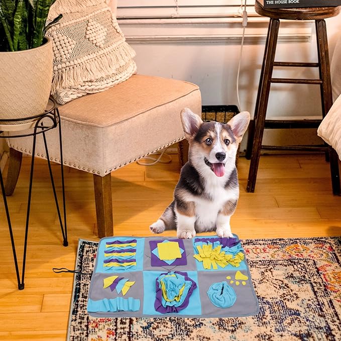 balacoo Dog Nose Work Mat Pet Dog Snuffle Pad Interactive Feed Game Mat Slow Eating Bowl