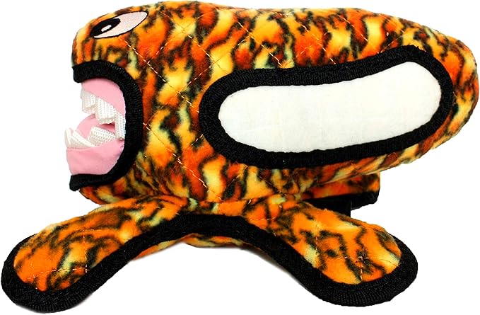 TUFFY® - World's Tuffest Soft Dog Toy - Alien - Multiple Layers. Made Durable, Strong & Tough. Interactive Play (Tug, Toss & Fetch). Machine Washable & Floats. (Fire, Large 2 Pack)