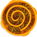 Outward Hound Medium Slow Feeder Bowl, Puzzle Maze for Fast Eaters, Small to Medium Dogs, Helps Prevent Bloat & Aid Digestion, Holds 2 Cups Wet or Dry Food, Non-Slip, Made Without BPA, Orange