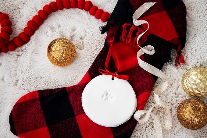 Pearhead Pawprints 2-Pack Christmas Ornament, DIY No Mess Pet Paw Print Holiday Clay Keepsake Kit, Dog or Cat Stocking Stuffer Gift