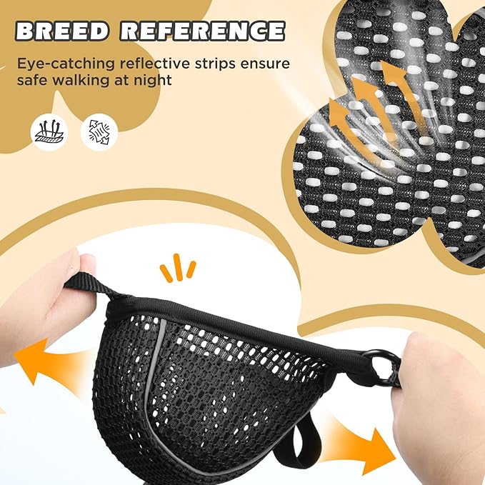 Dog Muzzle,Soft Nylon Muzzles Anti Biting Barking Chewing,Breathable Reflective Adjustable Loop Pets for Small Medium Large Sized Dogs,Allows Panting and Drinking(Black XXL)