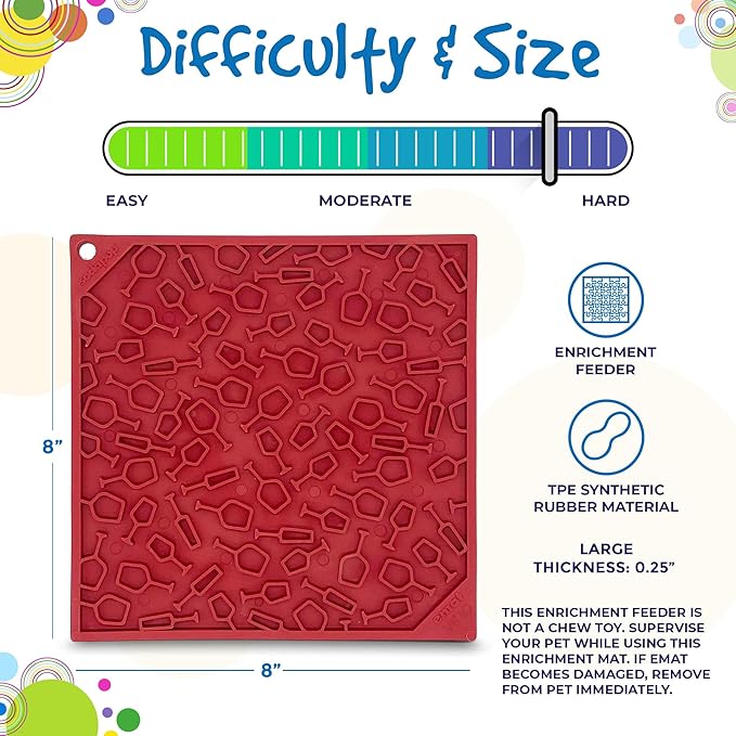SodaPup Vino eMat – Durable Enrichment Feeder Made in USA from Non-Toxic, Pet-Safe, Food Safe Rubber for Mental Stimulation, Avoiding Overfeeding, Fresh Breath, Digestive Health, & More