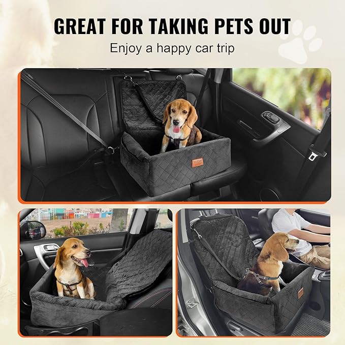 Dog Booster Car Seat Pet Car Seat for Small Medium Dog up to 40 lbs Black