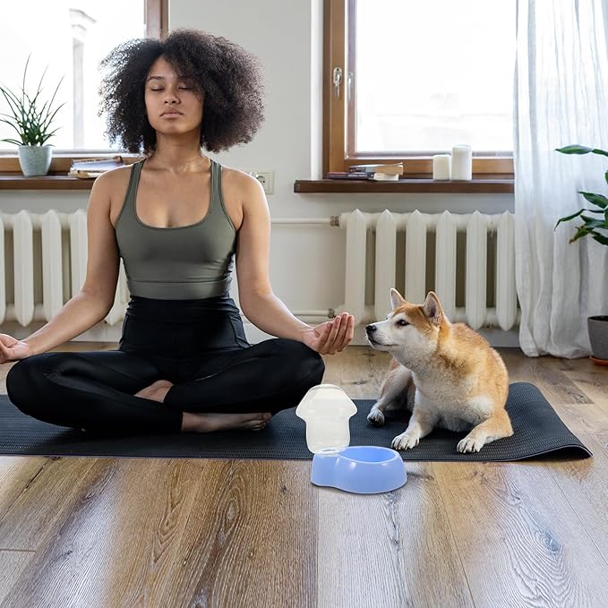 Automatic Dog Water Dispenser Large Capacity Blue Plastic Pet Water Bowl Portable Drinking Tool for Dogs and Cats Suitable for Indoor and Outdoor Use
