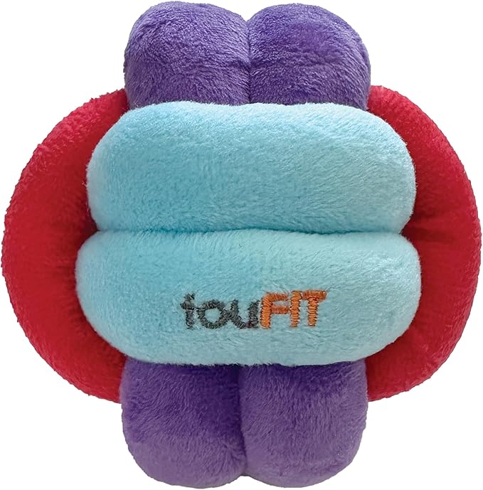 fouFit FouFouBrands Hide n Seek Knotted Snuffle Ball Treat Dispensing Nosework Toy for Dogs, Red, Blue, Purple, Small
