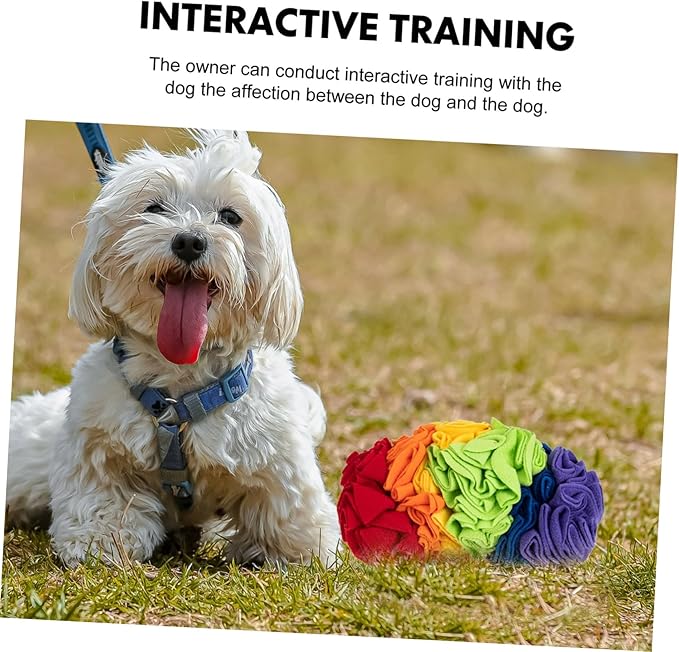 Puppy Snuffle Mat Rainbow Color Dog Hiding Pad for Slow Eating Interactive Sniffing Plaything Reduces Prevents Fast Eating Dogs