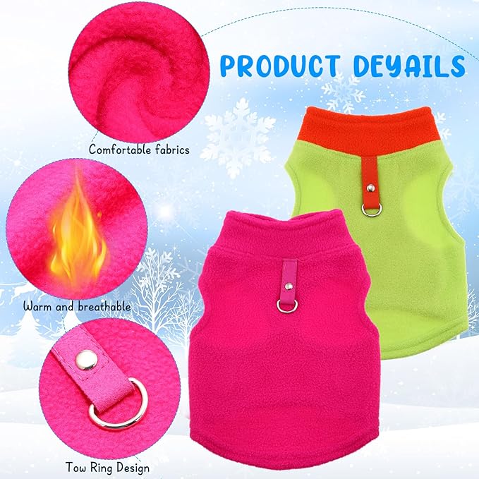 Reginary 10 Pack 2X-Large Dog Sweaters Fleece Pet Dog Clothes with Leash Ring Soft Warm Winter Puppy Plaid Shirt(Bright)