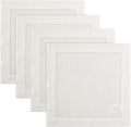 Solino Home Square Placemats Set of 4-100% Pure Linen Ivory Cloth Placemats 14 x 14 Inch - Classic Hemstitch, Machine Washable Place Mats for Holiday, New Year