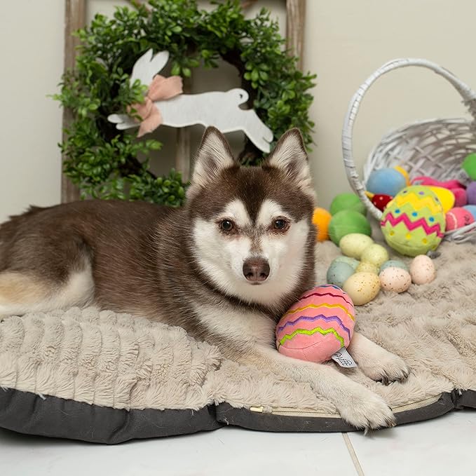 Midlee Easter Egg Plush Dog Toy - Pink (Small)
