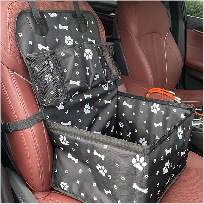 Dog Car Seat with Storage Pockets,Scratch Proof Durable Pet Booster Front for Small Medium