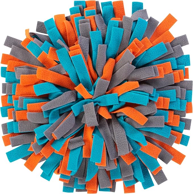 Messy Mutts Round 15” Forage Mat with No-Slip Suction Cups | Snuffle Mat Puzzle for Dogs | Stimulating Sniffing Interactive Puzzle for Dogs
