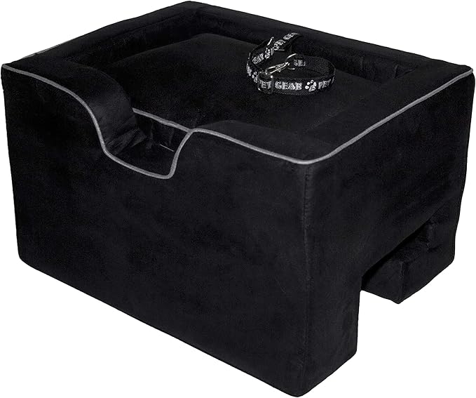 Pet Gear Lookout Booster Car Seat, Removable Comfort Pillow, Safety Tether Included, Installs in Seconds, No Tools Required, Onyx