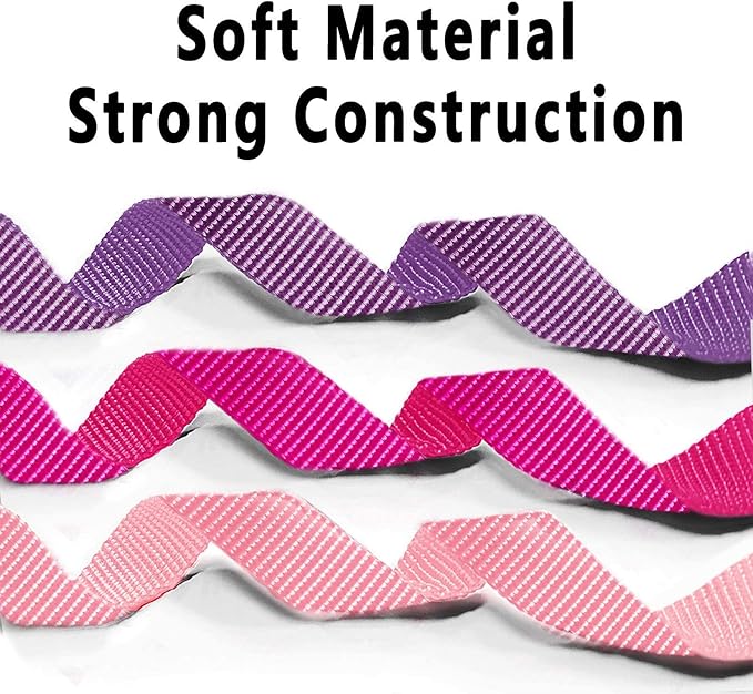 azuza 3 Pack Dog Collars Comfortable and Adjustable Nylon Dog Collars for Medium Dogs, M (14-20inch)，Pink, Hot Pink and Purple