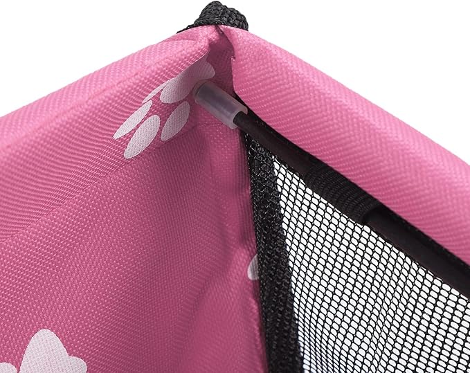 Small Dog Car Seats, Portable Puppy Dog Car Carrier, Folding Pet Car High Back Booster Seats with Adaptable Straps for Small Pets(44cm-Rose)