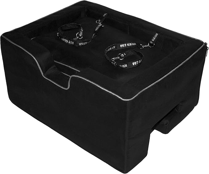 Pet Gear Lookout Booster Car Seat, Removable Comfort Pillow, Safety Tether Included, Installs in Seconds, No Tools Required, Onyx