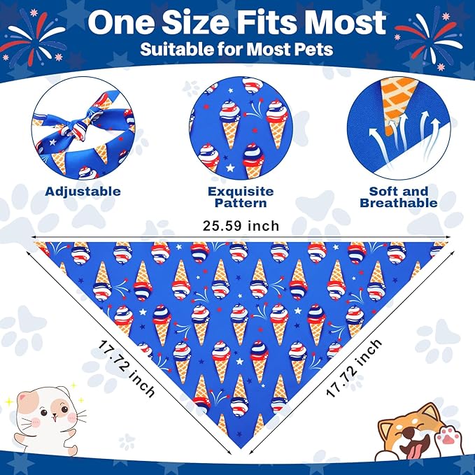 Reginary 72 Packs Veterans Day Dog Bandanas Bulk Remembrance Day Bandanas USA American Flag Pet Scarf Bibs Triangle Puppy Bibs Adjustable Puppy Scarf for Pet Costume Accessories