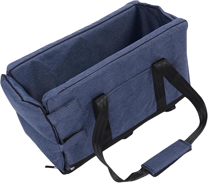 Dog Car Booster Seat, Portable Dogs Armrest Booster Seat Ideal Height for Window View, Handheld to Shoulder Bag for Small Dog Cat