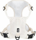 TUG Dog Harness with 2 Leash Connection Points | Adjustable, Padded, Lightweight | Handle on Back | No-Pull Front Clip (Medium, Cream)