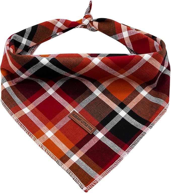 Elegant little tail Fall Dog Bandana, 1PC Girl Boy Dog Bandanas Halloween Bib Scarf Soft Washable Square Pet Scarf Adjustable Dogs Kerchief for Small Medium Large Dogs