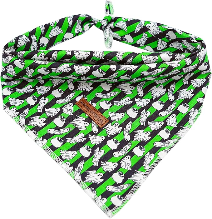 Elegant Little Tail Dog Bandana - Fall Halloween Adjustable Scarf Handkerchief Bib for Boy Girl Square Kerchief - Small Large Dogs