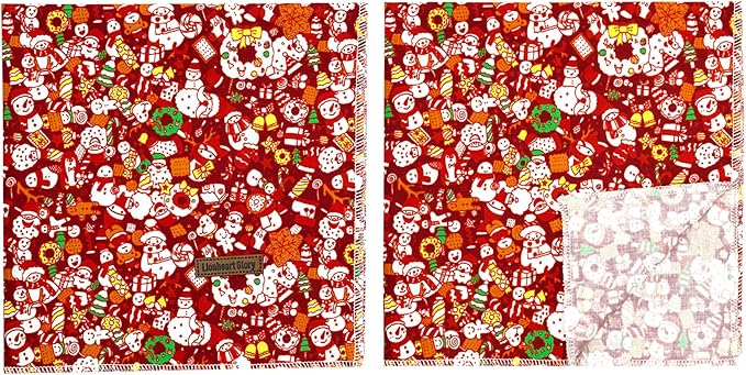 Lionheart glory Christmas Dog Bandana Red Dogs Bandana 1 Pack Washable Soft Dog Scarf, Square Adjustable Pet Bandanas for Small Dogs