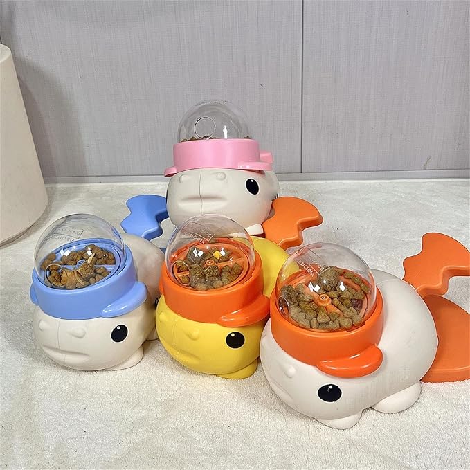 PANGBOER Fish Press Activated Pet Treat Dispenser For Dog Food Release Encourages Indoor Exercise And Mental