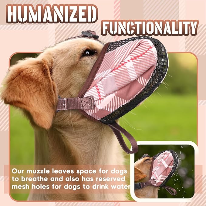 Dog Muzzle, Soft Basket Air Mesh Muzzles for Super Large Sized Dogs Anti Chewing, Breathable Muzzle for German Shepherd Golden Retriever, etc, Suit for Grooming Vet Allows Panting Drinking.