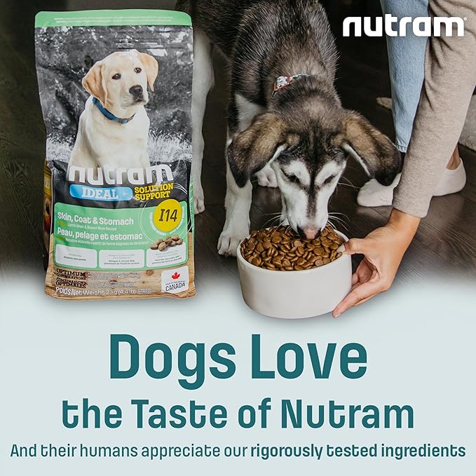 I14 Puppy Dog Food with Lamb & Brown Rice - Skin, Coat & Sensitive Stomach Dog Food with Pumpkin, Omega-3 Rich Salmon Oil & Flaxseed for Shiny Coat & Immunity - Chicken Free Puppy Food (4.4 lb)