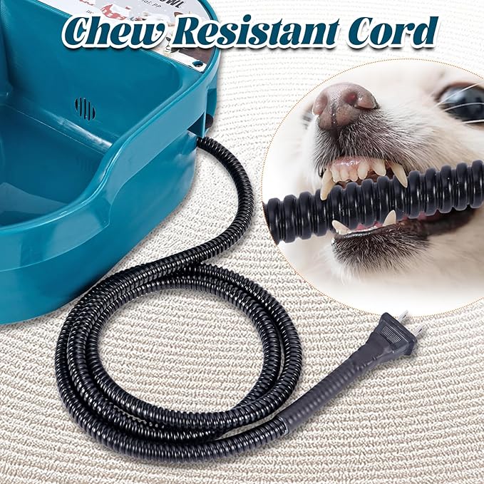 Heated Water Bowl for Dog and Cat,Heated Chicken Waterer, Outdoor Heated Pet Water Dish with Float Valve,Heated Bird Bath in Winter for Outdoors,Anti-Chew Cord,48W