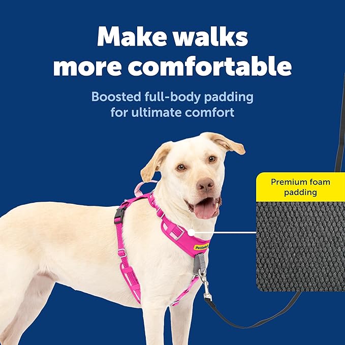 PetSafe Easy Walk Comfort No-Pull Dog Harness - Better Walk Training Harness - Full Body Padded Design - Durable Fabric - 5 Point Adjustable Fit - Everyday Leash Training - Pink - Large