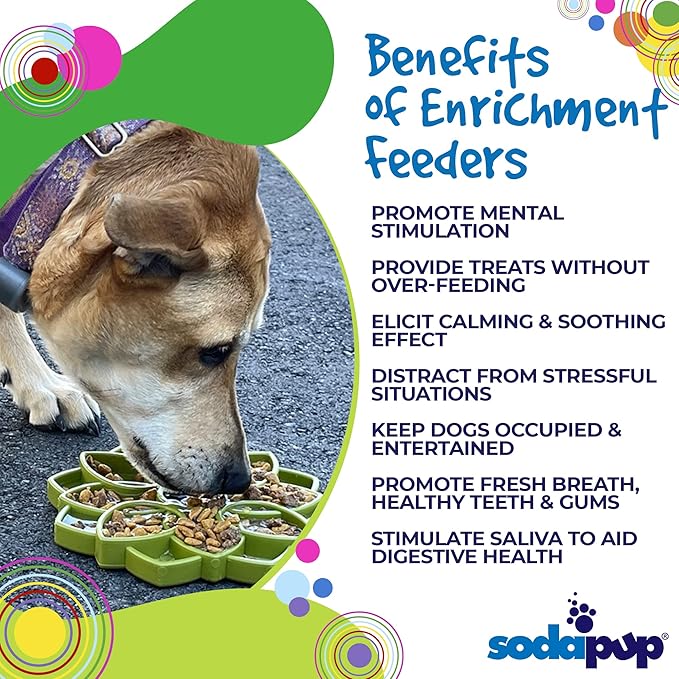 SodaPup Mandala eTray – Durable Slow Feeder Tray Made in USA from Non-Toxic, Pet-Safe, Food Safe Material for Mental Stimulation, Calming, Avoiding Overfeeding, Slow Eating, Healthy Digestion & Mor