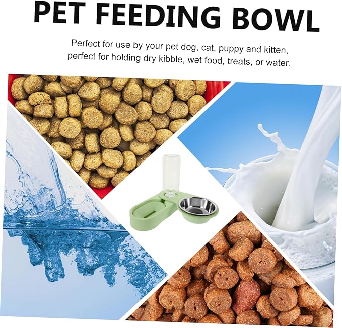 Automatic Pet Feeder Dual Bowls Rotating Wall Corner Design Easy Cats and Dogs Non-Leak Practical Pet Feeding