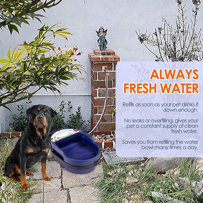 Automatic Dog Water Bowl Dispenser Wall Mounted and Freestanding, 2L Automatic Dog Water Feeder with Hose for Outdoor and Indoor Use, Pet Waterer for Dogs and Cats Bird Chicken