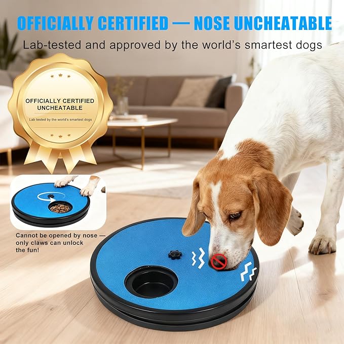 Dog Nail Scratch Board with 2 Knobs (Training & Daily) - Stress Free Dog Nail File Board for Anxiety - Interactive Cognitive Puzzle Toy & Treat Dispenser Alternative to Clippers