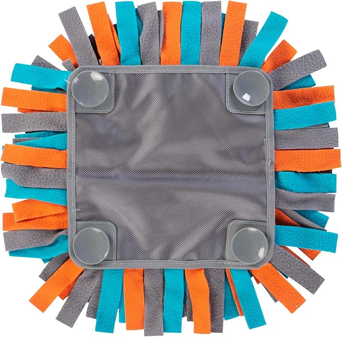 Messy Mutts Round 15” Forage Mat with No-Slip Suction Cups | Snuffle Mat Puzzle for Dogs | Stimulating Sniffing Interactive Puzzle for Dogs