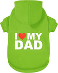 GreenJoy Dog Sweater Dog Hoodie Cold Weather Coat Hooded Sweatshirt for Puppies,Cats, Small Medium Large Dogs (Green(I Love My Dad), XX-Large)