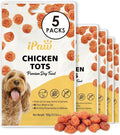 iPaw Chicken Tots Dog Treats for Puppy Training, All Natural Human Grade Dog Treat, Hypoallergenic, Easy to Digest (Chicken Tots), 5 Packs