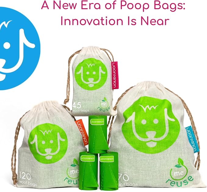 Woofpanion Dog Poop Bags Rolls - Poop Bags for Dogs - Leak Proof and Extra Thick Dog Bag - Made from Recycled Plastic Unscented Refill Rolls for Easy Cleanup, 270 Bags